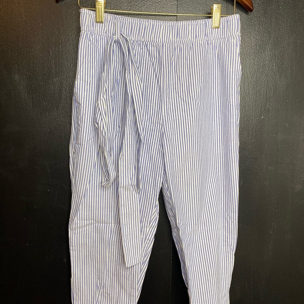 ZARA - Basic - Striped pants with tie belt